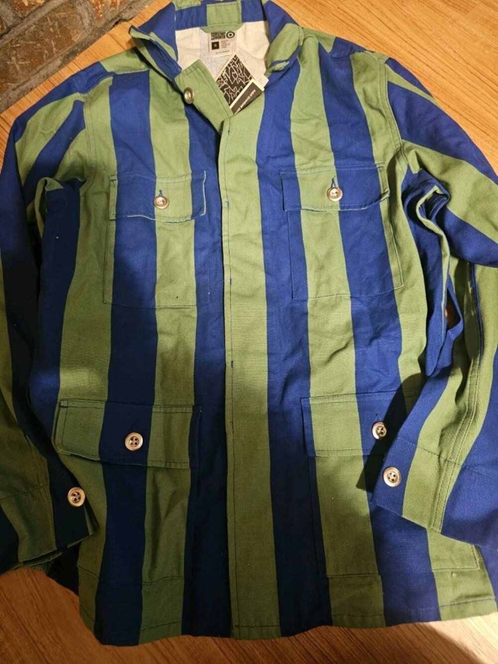 Target Black History Month Striped Long Sleeve Button Up Sammy B Mens Size XS